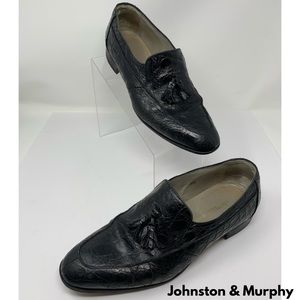 Johnston & Murphy Black Crocodile Dress Shoes